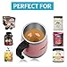 LEADNOVO Update Self Stirring Mug Auto Self Mixing Stainless Steel Cup for Bulletproof/Keto Coffee/Tea/Hot Chocolate/Milk/Cocoa Protein Shaker Mug for Office/Kitchen/Travel/Home Life (Pink)