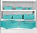 Sorbus Set of 9 Storage Baskets for Organizing, Mesh Hand-Woven Design, Linen Closet Organizers and Storage, Organizer Storage Baskets for Shelves, Variety Pack Organizers and Storage (Aqua)
