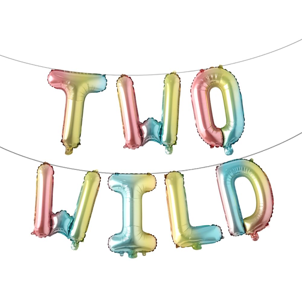 Photo 1 of *MISSING PARTS - see clerk notes*
16 inch Multicolor Two Wild Balloons Banner for Boys Girls 2nd Birthday Jungle Safari Theme baby shower Party Supplies Decorations (TWO WILD Rainbow)