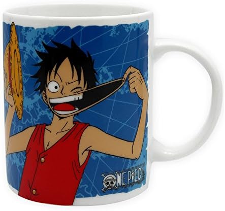 Amazon Com Abysse Bioworld One Piece Mug Luffy And Emblem Multi Colour 3 Ml Kitchen Dining