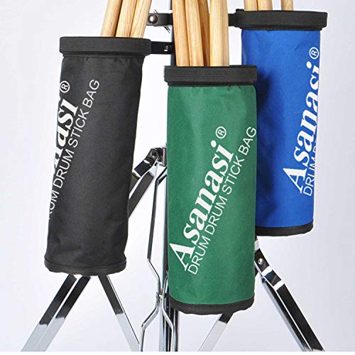 Drumstick Holder and Bag Portable Case Pocket Waterproof for Drum Sticks Mallet Brush Set with Adjustable Clamp, Black