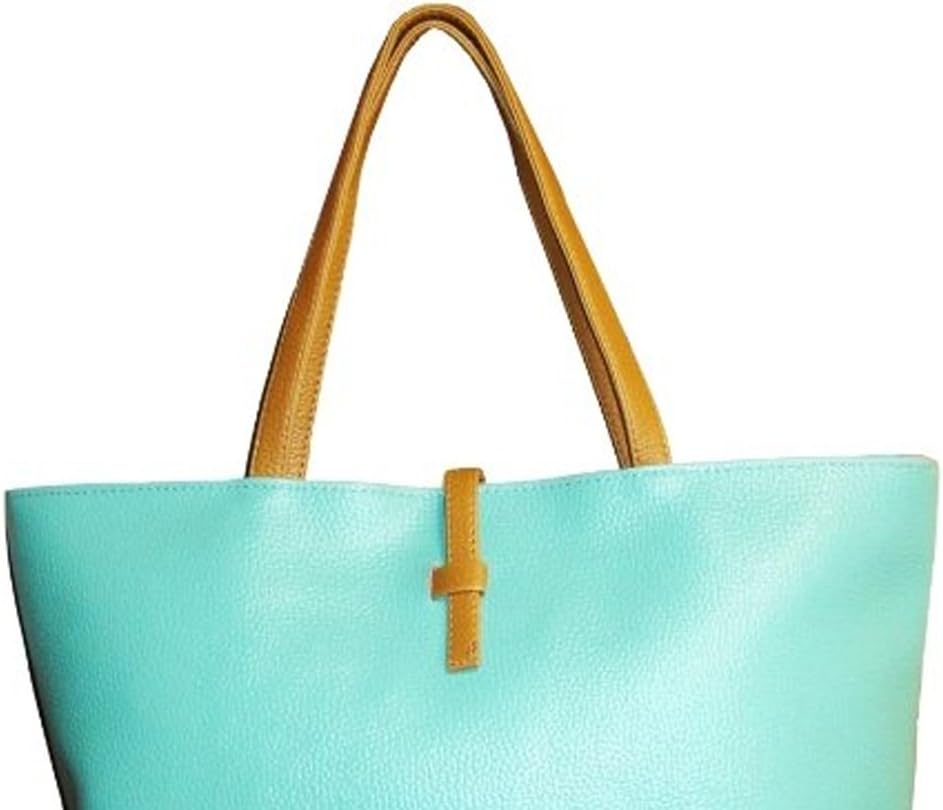 Women's Multi-color Korean Style Fashionable Tote Bags with PU Leather-Turquoise