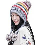 Bonnet Péruvien Hiver Avec Rabats Oreilles Et Pompon | Doublure Polaire Pour Filles 3 à 10 Ans | Taille 3-5T Et 6-10T