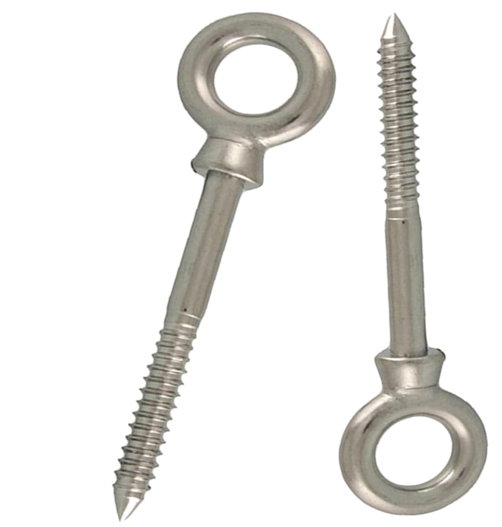 M10 Wood Eye Screw Threaded Bolt Made of Stainless Steel for Secure Wood Connection Direct Timber Mounting M10 x 100mm (Pack of 2)