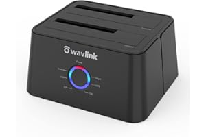 WAVLINK USB 3.0 to SATA I/II/III Dual-Bay External Hard Drive Docking Station for 2.5/3.5 Inch HDD/SSD with UASP (6Gbps), Sup