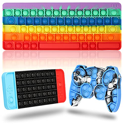shinyis Push Pop Fidget Toy Pack Includes Game Controller Gamepad, Switch and Keyboard Shape Pop