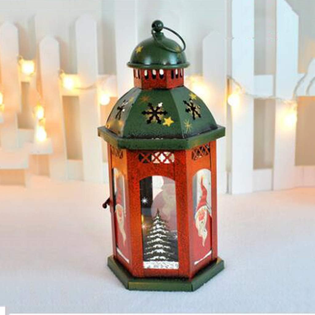 YSYYSH Desktop Christmas Decorations Ornaments Scene Layout Windows, Wrought Iron Ornaments Retro Romantic Candle Light Holiday Table Retro Iron Candlestick Art Tree