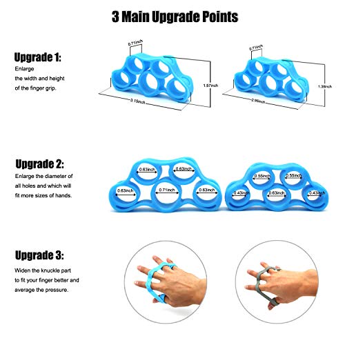 ADMA Hand Squeezer Exerciser,Hand Grip Strengthener Workout,Grip Strength Trainer,Finger Stretcher Resistance Bands(6 Pack),3 Levels Hand Gripper Great for Hand Strengthener & Hand Rehabilitation (6)