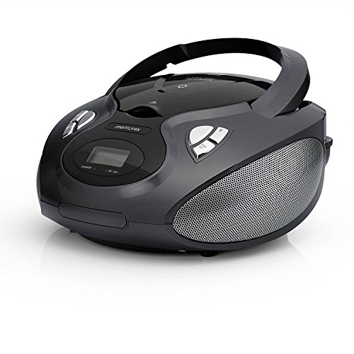 Memorex-Bluetooth-CDAMFMMP3-Flexbeats-Portable-Boombox-with-Digital-Display-Aux-Input-MP3451Blk-Black