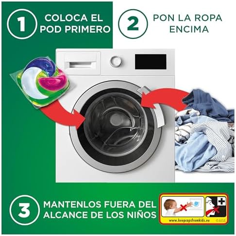 Cápsulas para lavadoras de detergente PODEROSA | 29 Lavagens | Frescura Selvagem | POD GRANDE = 2 PODS | 2X Remoção de Manchas e Odores