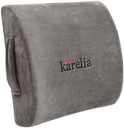 Finnkarelia Memory Foam Lumbar Cushion for Lower Back Pain Relief and Sciatica Office Chair Lumbar Pillow Airplane Car Driving in Bed Comfort Lumbar Support with Extra Adjustable Extender Strap Belt