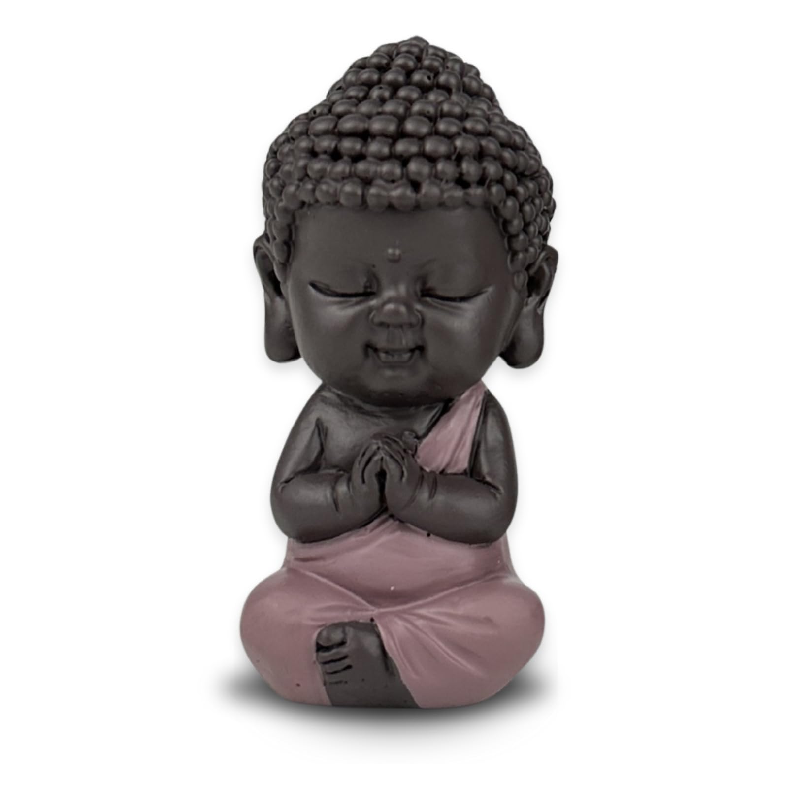 Baby Buddha Statue Pink Toge - Inspirational and Cheerful Figure - Positive Lucky Charm Concentration - Cute and Spiritual Gift Idea - Height 7 cm - Zen'Light