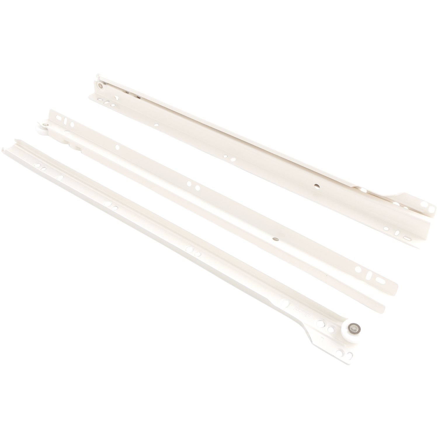 BLUM Roller Sliding Track Part Extension, 1 Pair, 300 MM, White, BS230 M