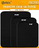 Ebateck Iron On Patches Black Denim for Clothes - Fabric Repair Patch kit for Clothing Pants Jeans - Large Size for Men, Woman, Girls, Kids - Super Strong (Upgrade Adhesive 0.12) with 18 Pack