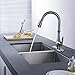 Commercial Single Handle High Arch Brushed Nickel Kitchen Faucets with Pull down Sprayer, Single Level Deck Mounted Pull out Stainless Steel Kitchen Sink faucets with Deck Plate