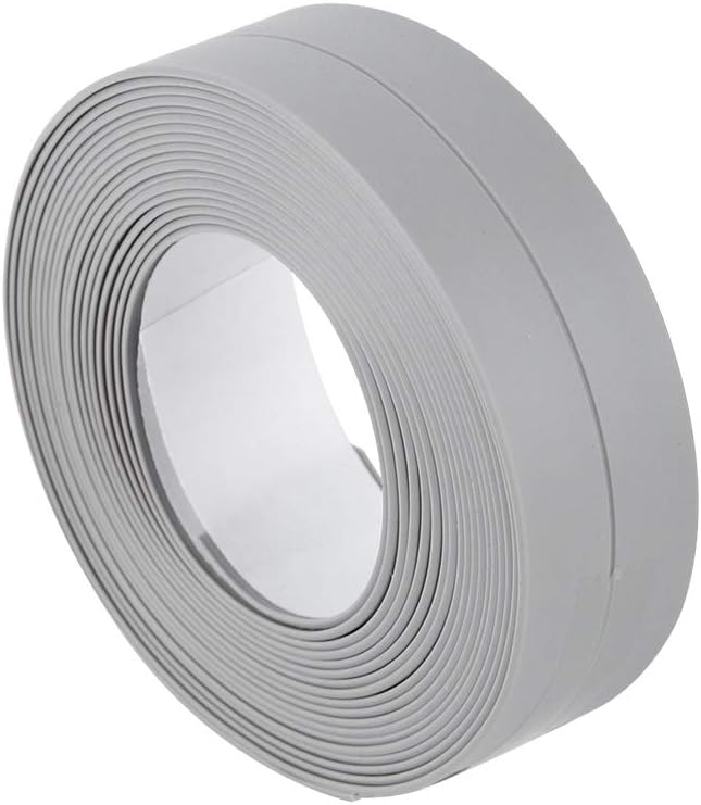 GOTOTOP 3.2M PVC Waterproof Self Adhesive Sealing Strip for Kitchen Sink Bathroom Shower Bath Floor Wall Edge Protect (22 mm x 3.2 m Grey)