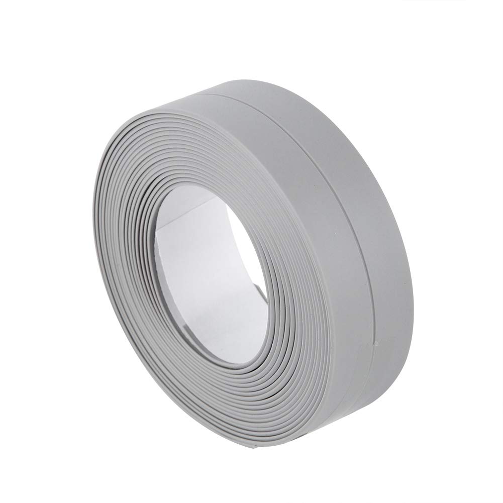 Zerodis 3.2M Length Wall Caulk Strip Self Adhesive Tub Bath And Wall Sealing Strip Sink Basin Trim Kitchen(22mm*3.2M-Gray)