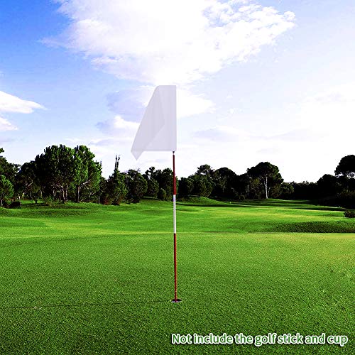KONDAY Golf Flag,Green Golf Flags,Solid and Nylon Training Putting Green Flag,Indoor Outdoor Backyard Garden Portable Golf Target Flags,19.7inch13.4inch (White) - Thumbnail 5