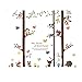 AWAKINK Cartoon Forest Giant Brown Tree Animals Owl Bird Fox Monkey Wall Stickers Wall Decal Vinyl Removable Art Wall Decals for Girls and Boys Nursery Room Children's Bedroom