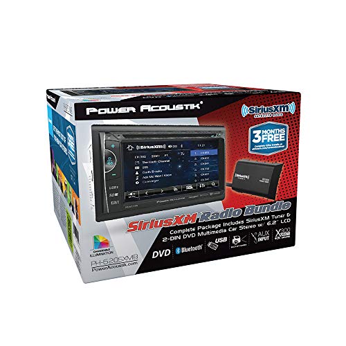 POWER ACOUSTIK PH-620SXMB 6.2" Touchscreen AM/FM/DVD/USB/BT with SXV300V1 Tuner