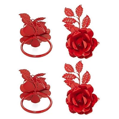 Buy Set of Red Rose Napkin Rings by Vibhsa at Ubuy Jamaica