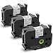 MarkDomain Compatible Label Tape Replacement for Brother TZe-251 TZ-251 TZ251 Laminated Black on White 0.94"(24mm) x 26.2', Work with P-Touch Label Maker Model PT D600 D600VP P700 2730 (3 Pack)