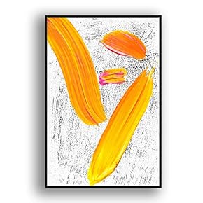 Framed Canvas Wall Art for Living Room, Bedroom Colored Brush Canvas Prints for Modern Home Decoration Ready to Hang - 16"x24" inches