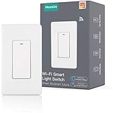 MoesGo Smart Push Button Light Switch, WiFi Multi-Control, White 1 Gang | 2.4GHz WiFi only, neutral wire required, remote control via Smart Life Tuya app, voice control with Alexa and Google Home