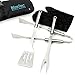 BlizeTec Grilling Tools Set: 3-Piece Stainless Steel BBQ Grill Accessories Including a Spatula, Tongs, Fork Plus Case and Glove