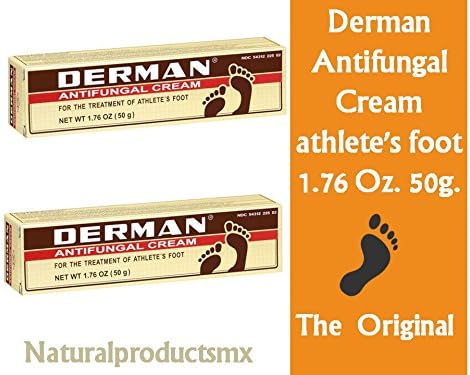 Derman Antifungal Cream Athlete's Foot,peeling,cracking,scaling of the Feet 2 Pk 1.76 Oz. 50g.
