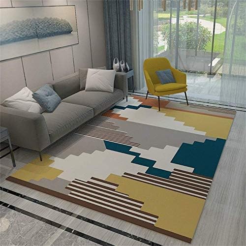 WGFGG Rectangle Carpet Nordic Style Living Room Bedroom Large Area Rug Modern Minimalist Sofa Bed Side Pad No Mites Non-Slip Kids Crawl Mat Geometric Pattern, Customizable (Size : 200X300cm)
