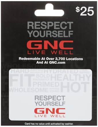 Amazon.com: Gnc Gift Card $25: Gift Cards