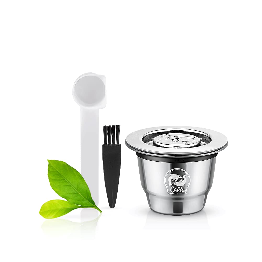 Reusable Nepresso Capsules - i Cafilas Stainless Steel Refillable Pods for Nepresso Machines (Capsule (Crema Version))