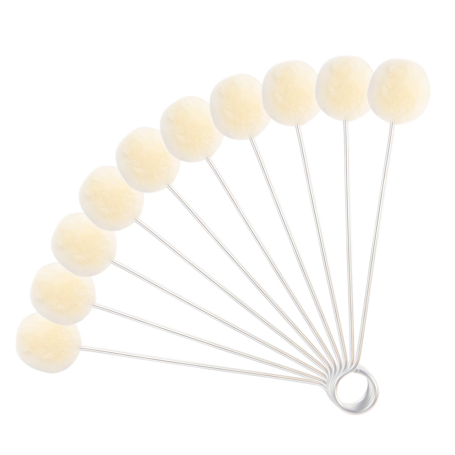 Photo 1 of 10 Pieces Wool Daubers Ball Brush Leather Dye Applicator for DIY Crafts Projects Leather Crafting Tool with Metal Handle Leather Dyes Tools for Leather Staining Dying Gluing Shoe Shine Polish