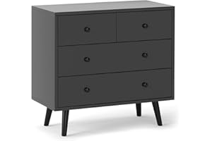 IFANNY 4 Drawer Dresser, Modern Chest of Drawers with Metal Handles, Wood Dressers & Chests, Small Drawers for Small Spaces, 