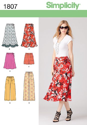 Simplicity 1807 Misses Skirt, Pants and Shorts Sewing Pattern, Size K5 (8-10-12-14-16)