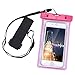 KATTEONG WCH8315 Water-Proof Case Dry Bag Cell Phone Pouch with Military Lanyard Strap for Kayaking Skiing Sledding, Best Water-Proof Case for iPhone 7/6/6S Plus/5S/SE, Samsung Galaxy S7 - Pink