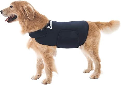 Eagloo Veste Chien Manteau Anti Stress Chien Veste Sécuritaire Sans Effets Secondaires Bleu Foncé Taille M Ancienne Version