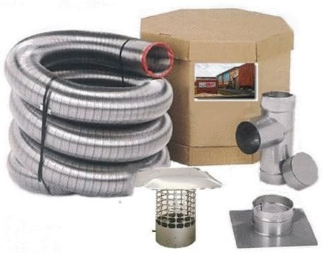 Forever Vent SW720SSK SmoothWall Double Ply Stainless Steel Chimney Liner Kit, 7-Inch x 20-Feet