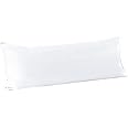 FLXXIE Body Pillow Cover - Super Soft Microfiber 20x54 Body Pillow Case - Envelope Closure, Wrinkle, Stain Resistant White Body Pillow Cover, 20x54, White