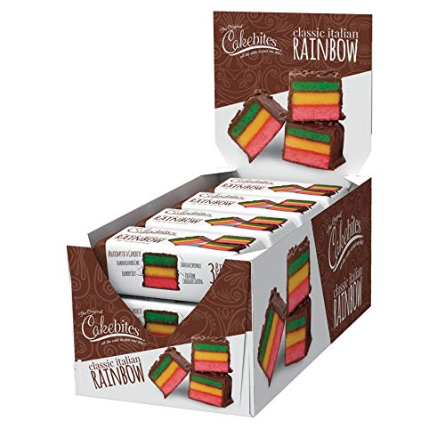 The Original Cakebites by Cookies United, Grab-and-Go Bite-Sized Snack, Italian Rainbow, 12 Pack of 3 Cookies (Best Cake For Petit Fours)