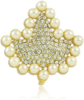 Sparkling Faux Pearl and Rhinestone Ivy Brooch