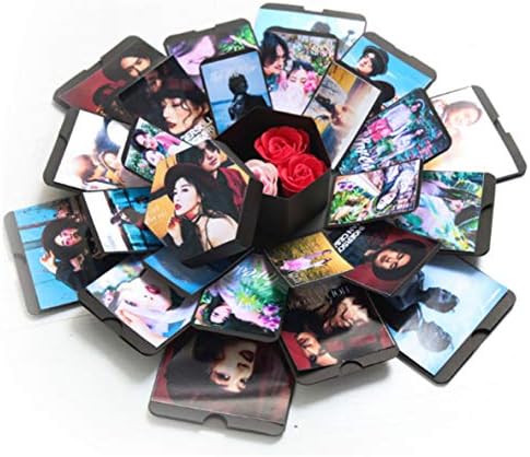 Keeppy Explosion Box DIY Handmade Photo Album Scrapbooking,Gift Box with 6 faces for Valentine's Day Wedding Box Birthday Party Surprise Festival Gift (Black)