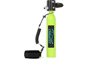CHIKADIV Mini Scuba Tank,Portable Diving Tank,0.5l Lung Tank for Snorkeling Diving, Reusable Scuba Diving Kit Gear Underwater Breathing Training, Emergency Rescue