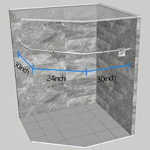 Quany Life Corner Shower Curtain Rod 304 Stainless 30 "x 24" x 30