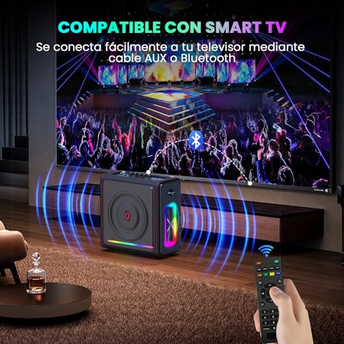 Karaoke Machine with Wireless Microphones HWWR Karaoke with 2 Microphones for Adults Children, Karaoke Systems Accessoires Utiles pour Micro (MS78-2Mics)