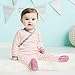 SkipHop Baby Girls' Petite Triangles Side-Snap Long Sleeve Footie, Pink, 3 Months