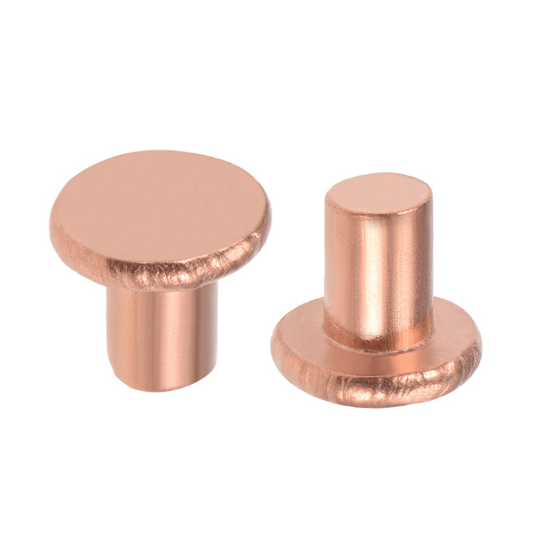 sourcing map 20 Pcs 15/64" x 5/16" Flat Head Copper Solid Rivets Fasteners