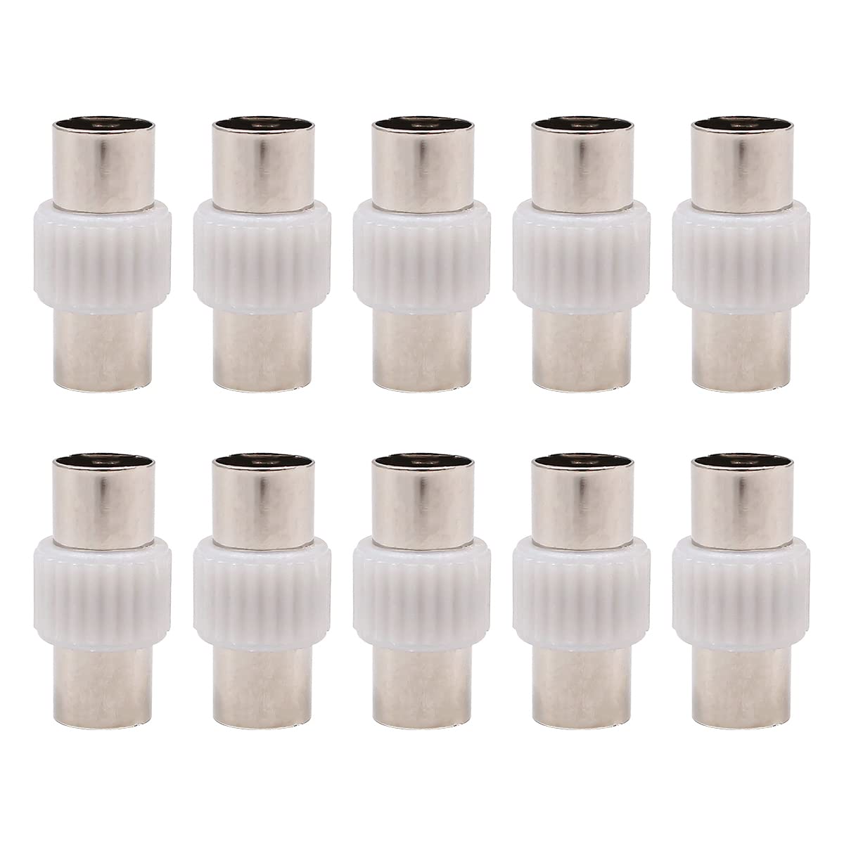CENPEK 10 PCS Plated Female to Female TV Aerial Coaxial Coupler Adapter Plug Connector And Coaxial Cable Extender