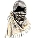Shemagh Head Neck Scarf Tactical Military Arab Keffiyeh Desert Scarf Wrap 100% Cotton (Black&White)